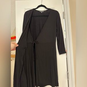 Lulus Black Soft & Stretchy Wrap Dress